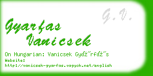 gyarfas vanicsek business card